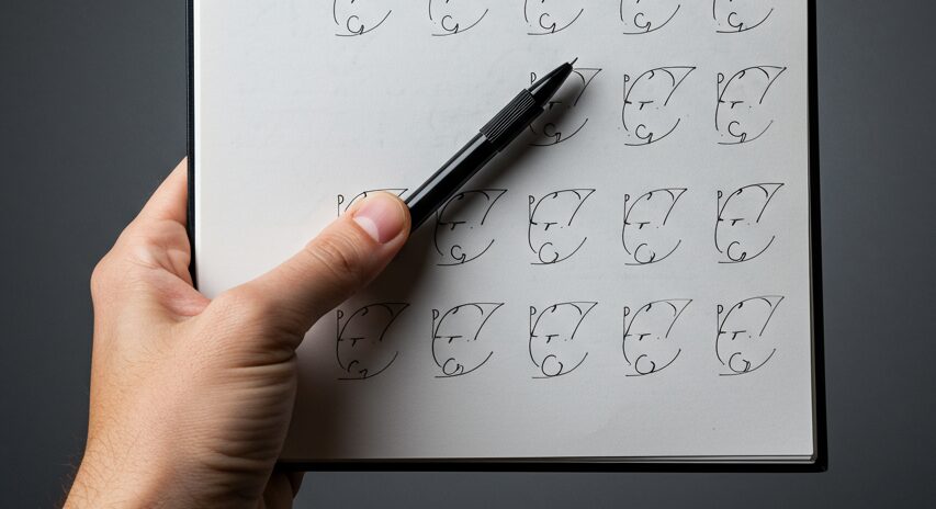 独学や無料本での練習では限界。美文字への効果が得られず戸惑う手元。
